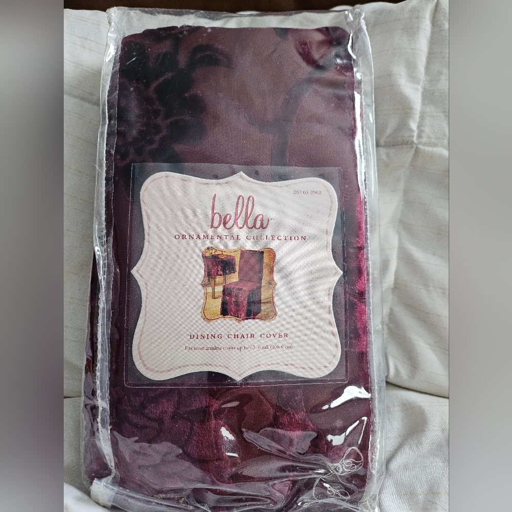 Bella Ornamental Collectiob Burgundy Dining Chair Cover